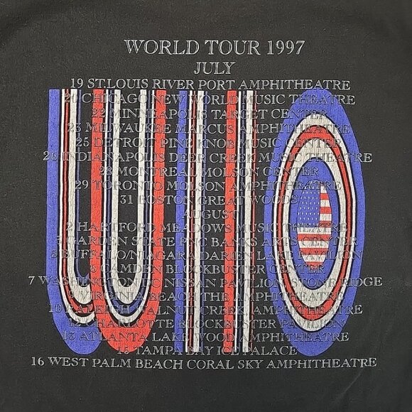 VTG The Who 1997 US Concert Tour Single Stitch Tee Shirt Adult Size XL Dates - Picture 7 of 9